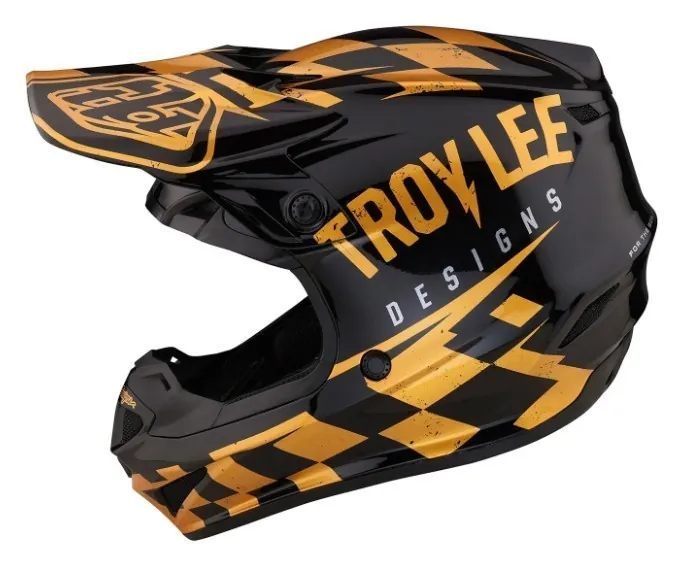 Мотошолом TLD SE4 POLYACRYLITE HELMET RACE SHOP [BLACK/GOLD] M