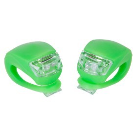 Мигалка 2шт BC-RL8001 белый+красный свет LED силиконовый (зеленый корпус) 