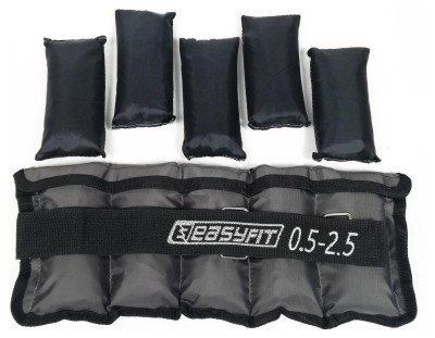 Утяжелители для ног и рук с металлом EasyFit Metal наборные с переменным весом 0,5-2,5 кг