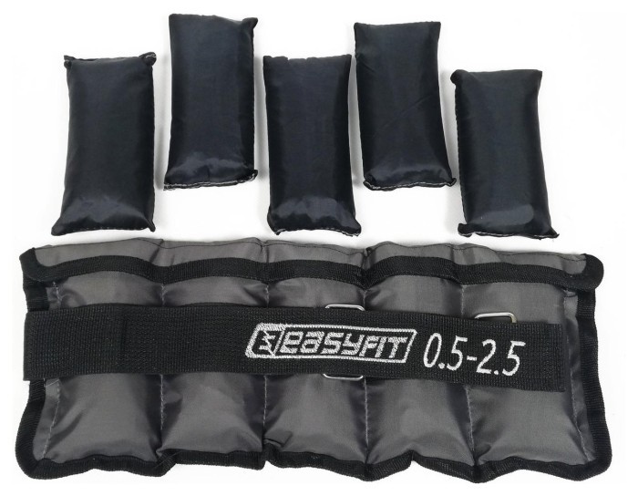 Утяжелители для ног и рук с металлом EasyFit Metal наборные с переменным весом 0,5-2,5 кг