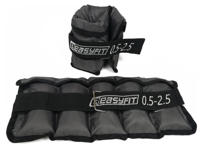 Утяжелители для ног и рук с металлом EasyFit Metal наборные с переменным весом 0,5-2,5 кг