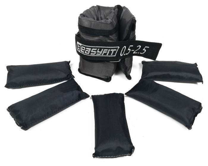 Утяжелители для ног и рук с металлом EasyFit Metal наборные с переменным весом 0,5-2,5 кг