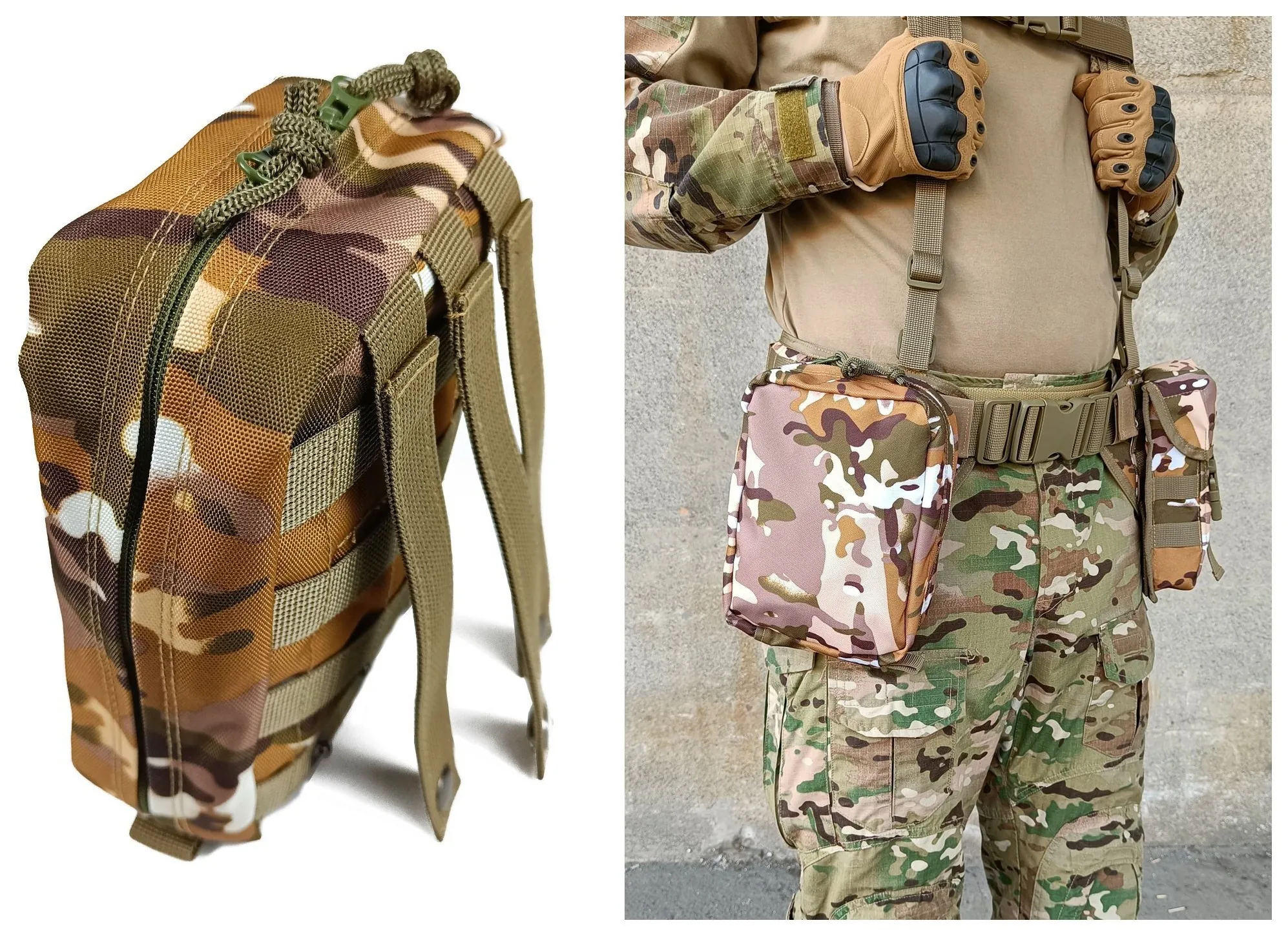 Підсумок аптечка тактична MOLLE Multicam Arid (степовий) для РПС, разгрузки або жилету (EFIT_1411-5)