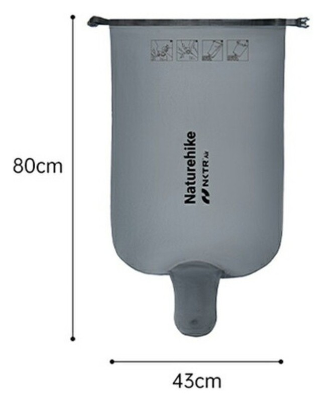 Гермомішок-насос універсальний для надування матраців та подушок Naturehike, сірий, укр, укр