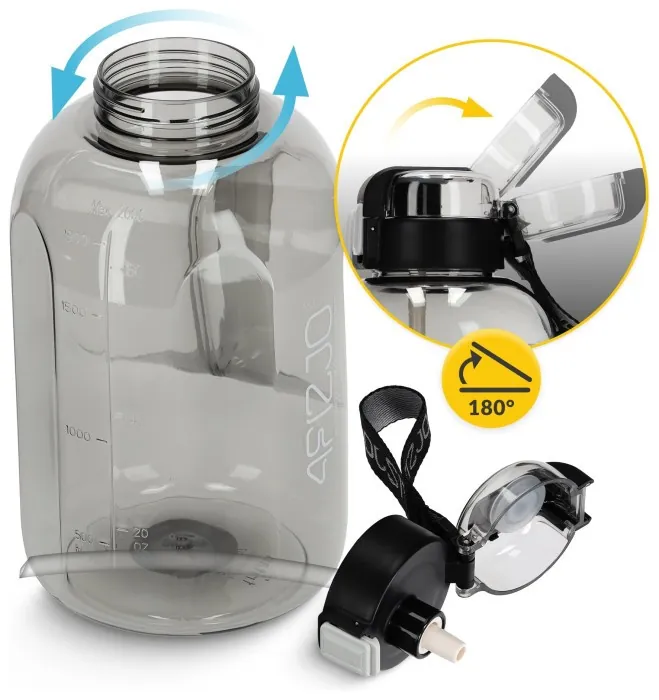 Бутылка для воды спортивная 4FIZJO 2000 мл Grey (P-5905973403825)