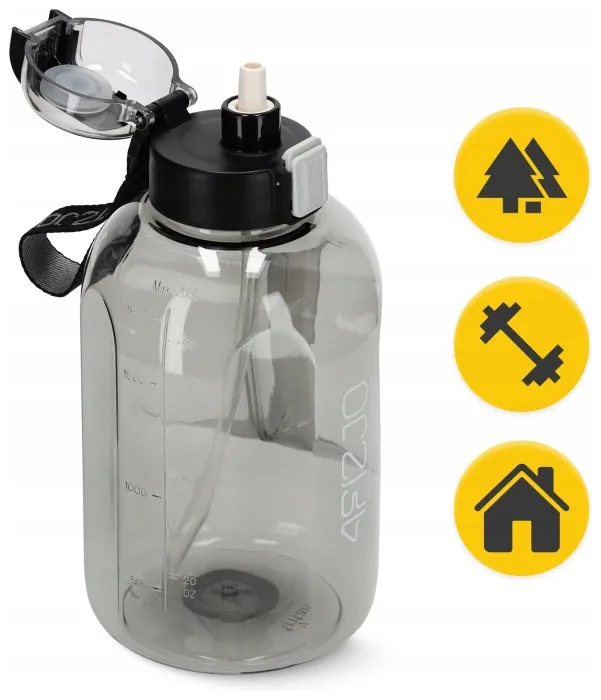 Бутылка для воды спортивная 4FIZJO 2000 мл Grey (P-5905973403825)