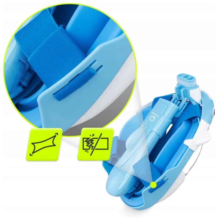 Маска для снорклинга TSUNAMI Shark полнолицевая, детская Sky Blue (P-5907739318237)