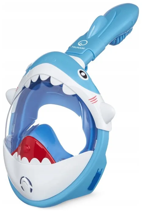 Маска для снорклинга TSUNAMI Shark полнолицевая, детская Sky Blue (P-5907739318237)