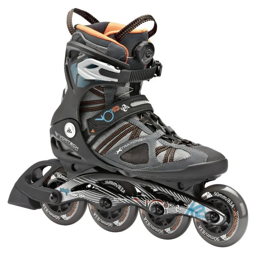Роликові коньки для дорослих K2 VO2 90 BOA M 45 (11.5US) 295мм Black/grey/orange (3040009) (295мм)