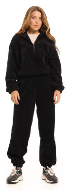 Черный костюм зимний флисовый. Теплый костюм женский Pobedov Huggi женский