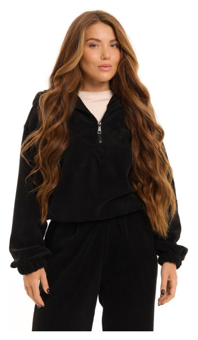 Черный костюм зимний флисовый. Теплый костюм женский Pobedov Huggi женский