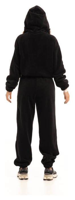 Черный костюм зимний флисовый. Теплый костюм женский Pobedov Huggi женский