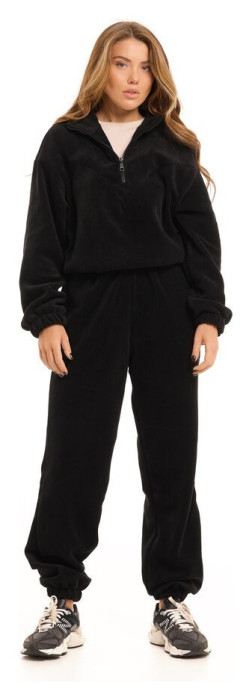 Черный костюм зимний флисовый. Теплый костюм женский Pobedov Huggi женский