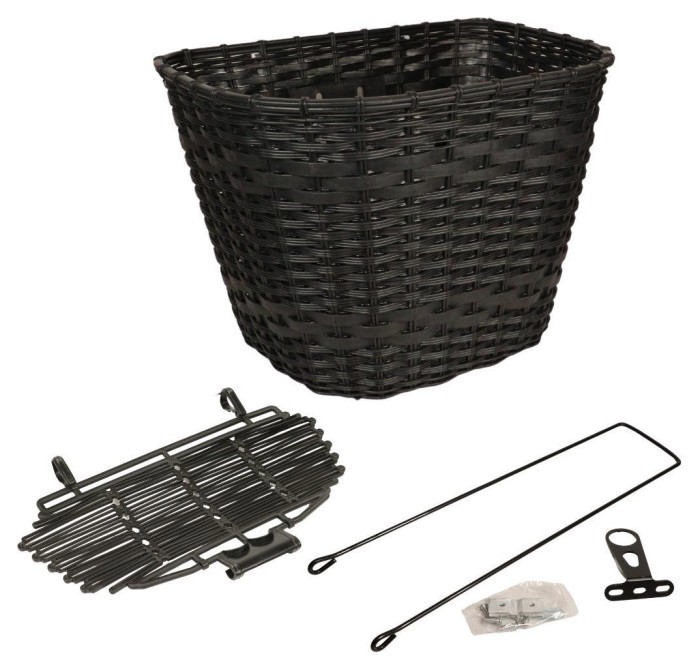 Кошик Пластик на рульову колонку 24-28" 360*250*250 мм зі стійкою 400L 25,4" CK-006S чорний з кришкою, укр, укр