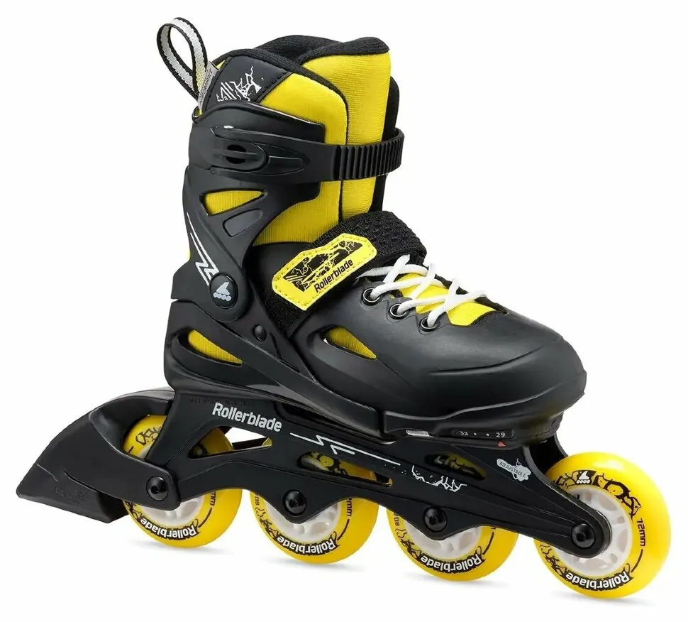 Ролики Rollerblade Fury black-yellow (29-33)