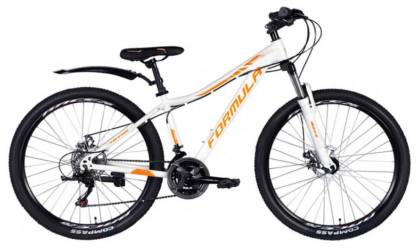 Велосипед ST 26" Formula ELECTRA DD FR рама-14" біло-помаранчевий 2025, укр, укр