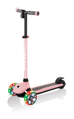 Електросамокат GLOBBER серії E-MOTION 4 пастельно-рожевий, колеса з підсвіткою, 50кг, 6+, 3 колеса, укр, укр