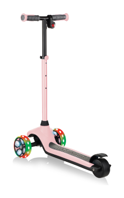 Електросамокат GLOBBER серії E-MOTION 4 пастельно-рожевий, колеса з підсвіткою, 50кг, 6+, 3 колеса, укр, укр
