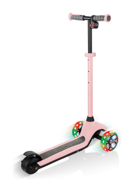 Електросамокат GLOBBER серії E-MOTION 4 пастельно-рожевий, колеса з підсвіткою, 50кг, 6+, 3 колеса, укр, укр