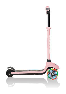 Електросамокат GLOBBER серії E-MOTION 4 пастельно-рожевий, колеса з підсвіткою, 50кг, 6+, 3 колеса, укр, укр
