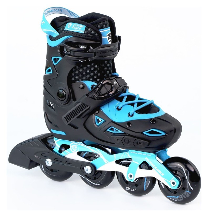 Детские раздвижные ролики Flying Eagle S9 dual density синие 27-31