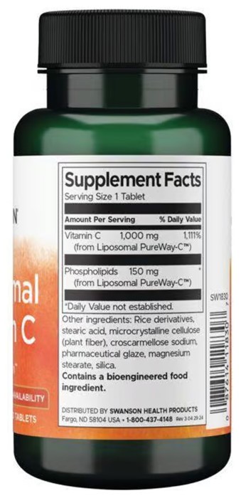 Liposomal Vitamin C - High Bioavailability 1000 mg - 60 tabs