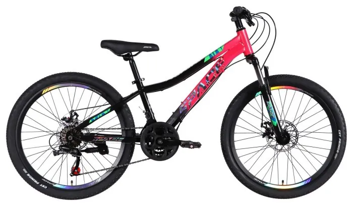 Велосипед уцінений ST 24" SPACE AURORA DD FR рама-12" рожево-чорний 2026