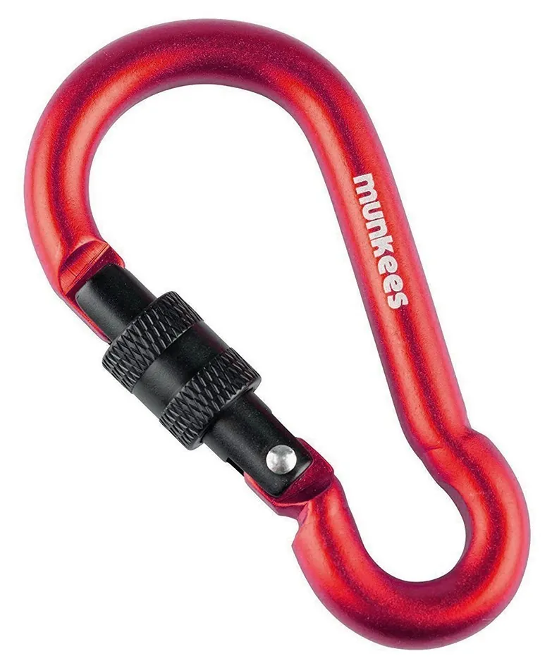 Munkees 3249 карабін Pear with Screw Lock 8 mm x 80 mm red (3249-RD)