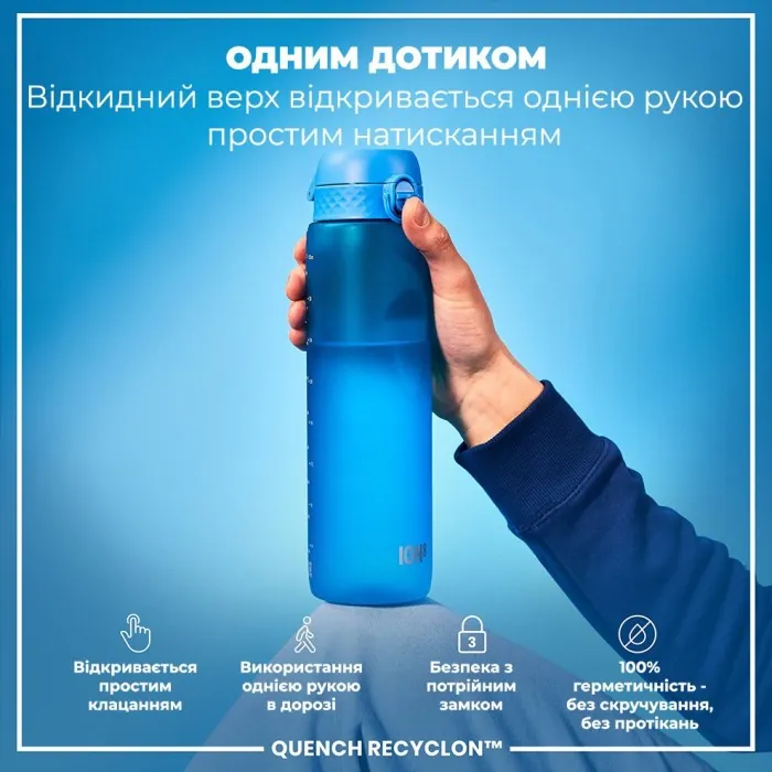 Картофель для воды ION8 1000 мл. (ЭКО бутылка) BPA Free, Blue