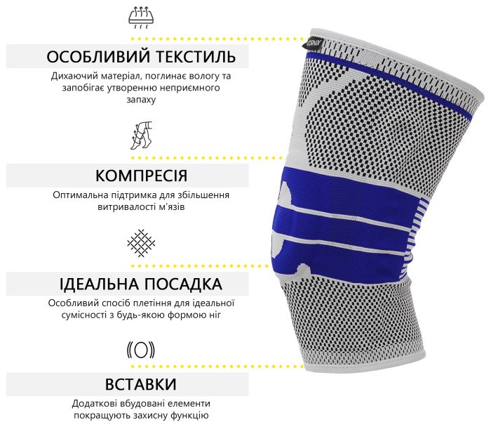 Фиксатор (бандаж) для колена Cornix 3D 1 шт XR-0201 Size S