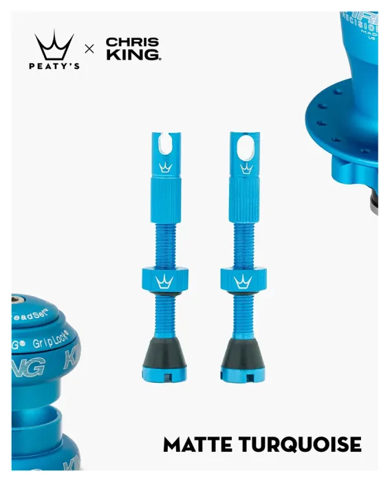 Ніпелі Peaty's x Chris King Tubeless Valves, 42mm, Turquoise