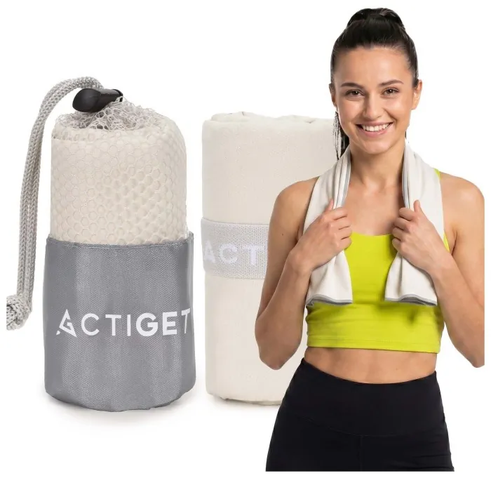 Рушник спортивний Actiget 80 x 40 см з мікрофібри ACT0186 Biege