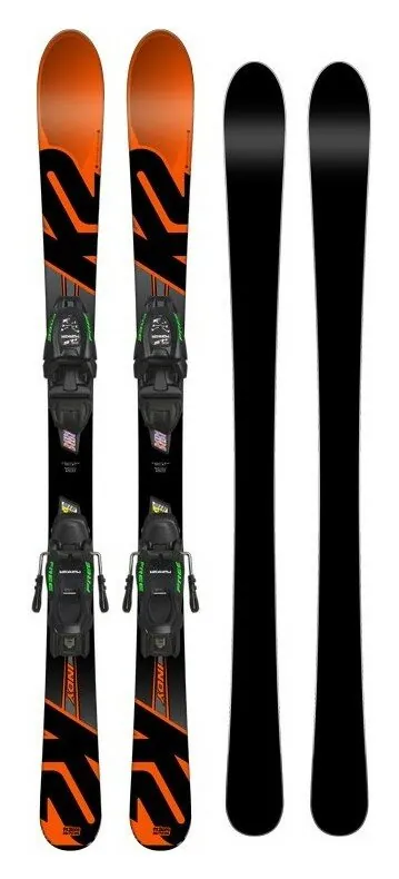 Лижі гірські універсальні K2 Indy з кріпленнями FDT 7 (136 см black, orange)