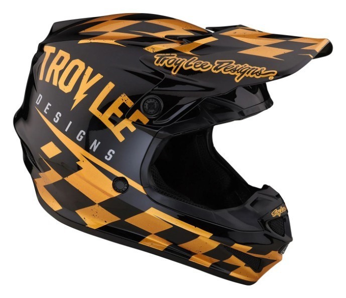 Мотошолом TLD SE4 POLYACRYLITE HELMET RACE SHOP [BLACK/GOLD] L