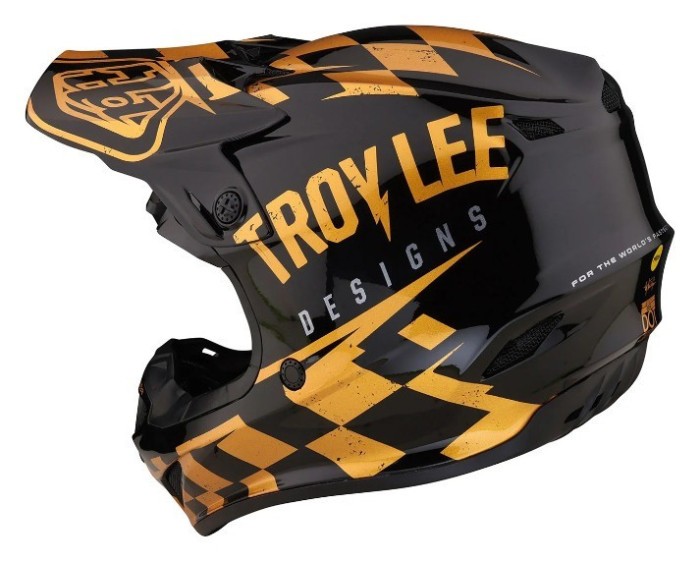 Мотошолом TLD SE4 POLYACRYLITE HELMET RACE SHOP [BLACK/GOLD] L
