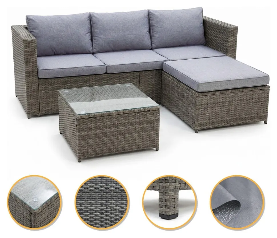 Комплект садових меблів LEOBRO Lounge Set 3-в-1 (LB-1057) (LB-LB-1057)