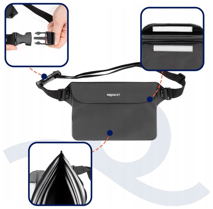 Сумка на пояс Aquaget водонепроникна IPX8 AQ0026 Black