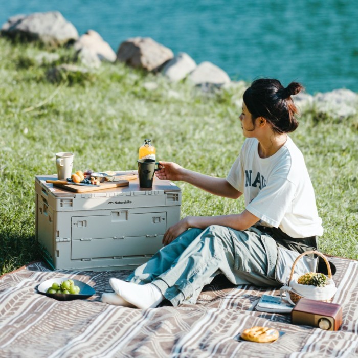 Складной контейнер Naturehike CNK2450XB020, 52 л, бежево-серый