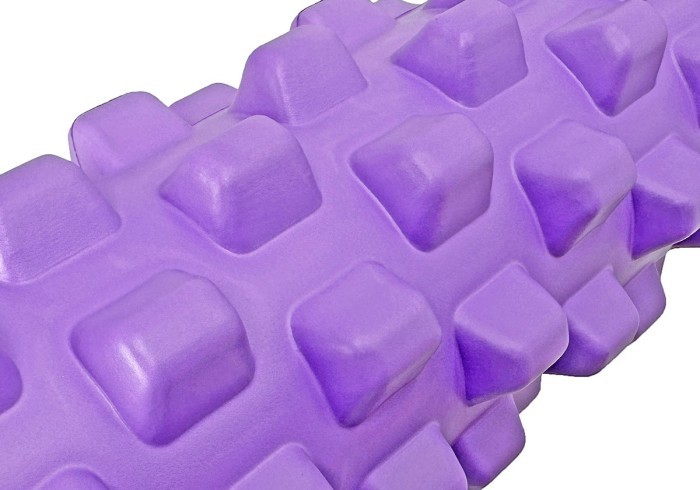 Масажний ролик EasyFit Grid Roller PRO 33 см Чорний, укр, укр