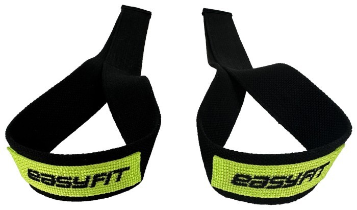 атлетические лямки EasyFit Delta Long для становой тяги черные