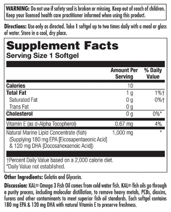 Omega 3 1000mg - 60 softgels