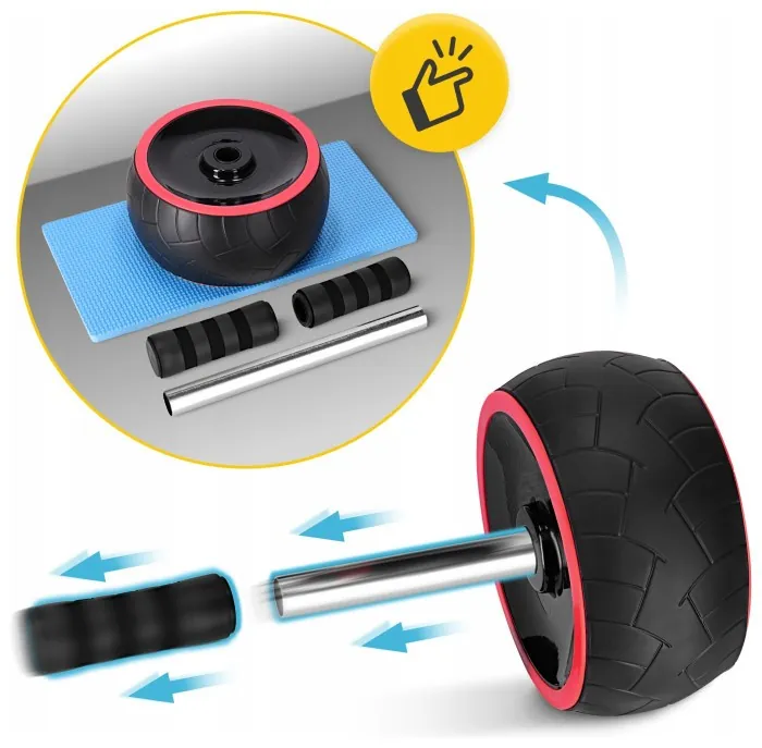 Ролик (гімнастичне колесо) для преса 4FIZJO Ab Wheel XL Black/Red (P-5907739312747)