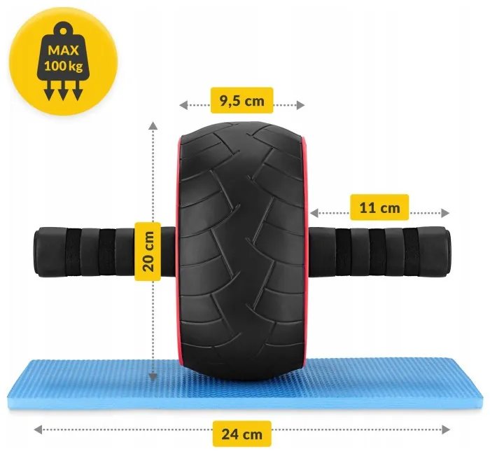 Ролик (гімнастичне колесо) для преса 4FIZJO Ab Wheel XL Black/Red (P-5907739312747)