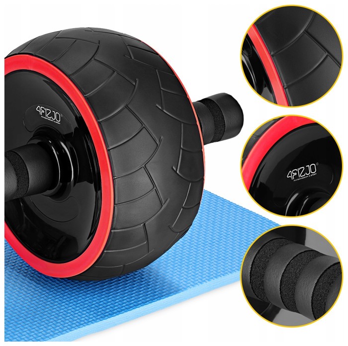 Ролик (гімнастичне колесо) для преса 4FIZJO Ab Wheel XL Black/Red (P-5907739312747)