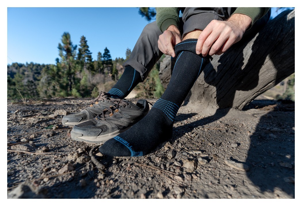 Водонепроникні шкарпетки Dexshell Longlite Socks 2.0, блакитні полоски, розмір XL (47-49)