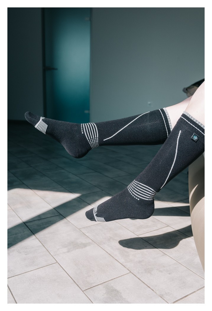 Водонепроникні шкарпетки Dexshell Longlite Socks 2.0, блакитні полоски, розмір XL (47-49), укр, укр