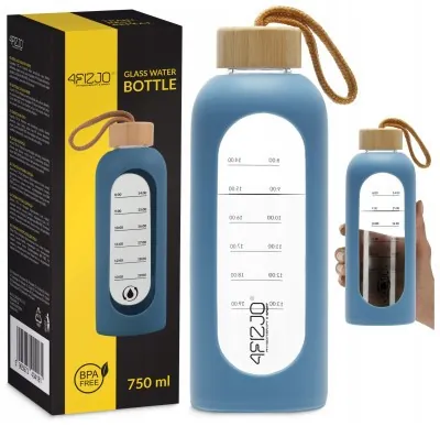 Бутылка для воды спортивная 4FIZJO 750 мл стеклянная Blue (P-5905973404181)