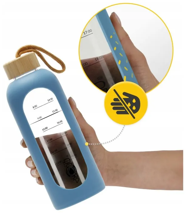Бутылка для воды спортивная 4FIZJO 750 мл стеклянная Blue (P-5905973404181)