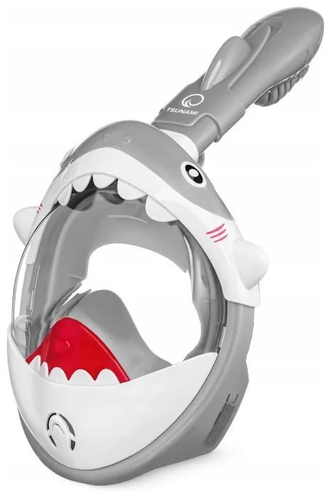 Маска для снорклинга TSUNAMI Shark полнолицевая, детская Grey (P-5905973405447)