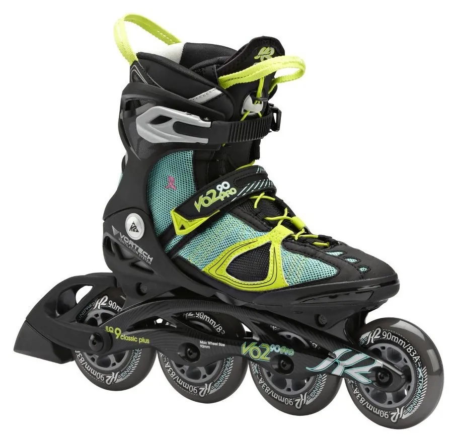 Роликові коньки для дорослих K2 VO2 90 PRO W 39 (8.0US) 250мм Black/light blue/lime (3040104) (250мм)
